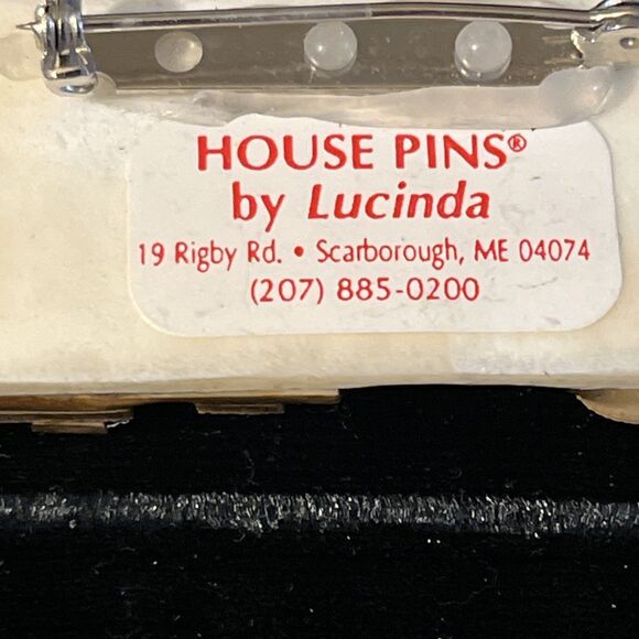 Vintage Lucinda Christmas Pin Brooch House Glitter Angel Snowman Tree - Picture 5 of 7